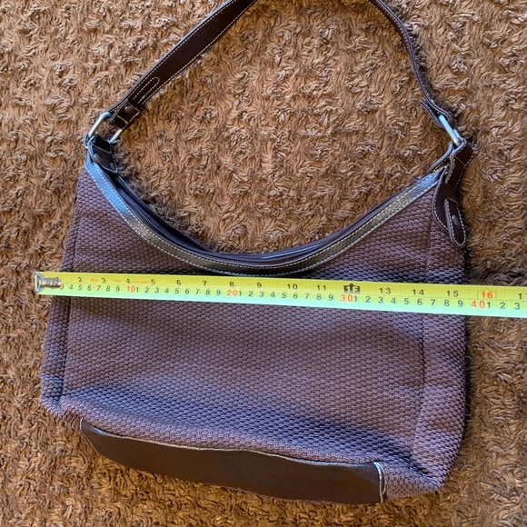 Brown Vegan Leather & Woven Bag - Picture 7 of 9